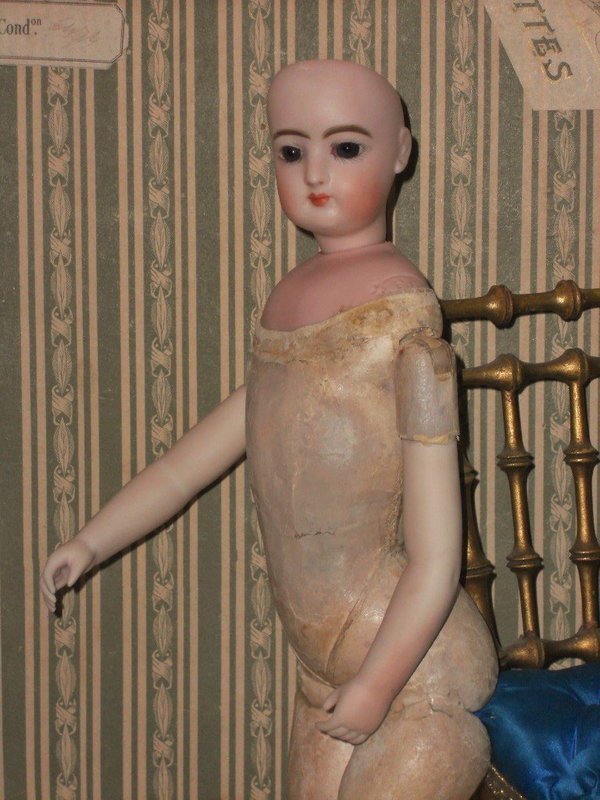 Lovely Attic Condition French Bisque Poupee with Rare Body