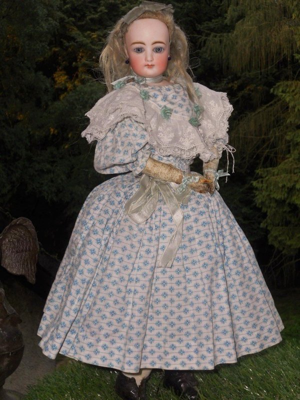 ~~~ Lovely French Bisque Poupee with Original Gown ~~~