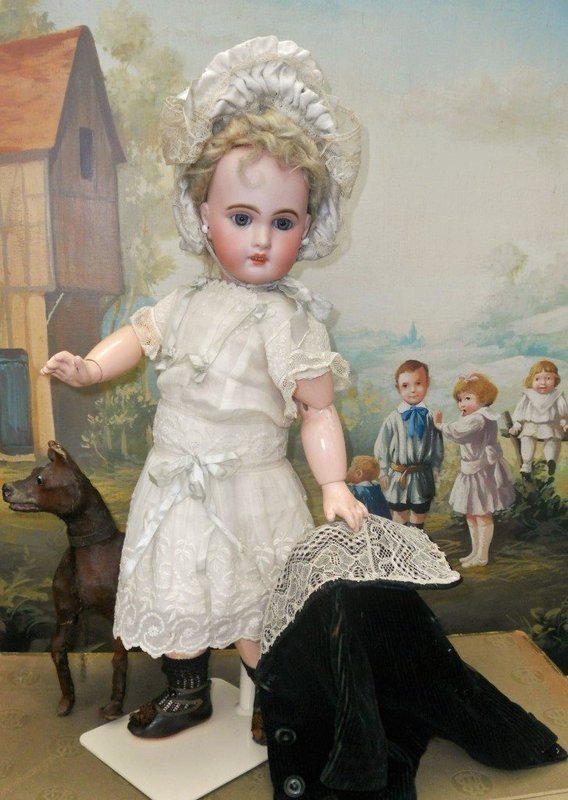 Pretty French Bisque Bebe Jumeau in Lovely Antique Costume