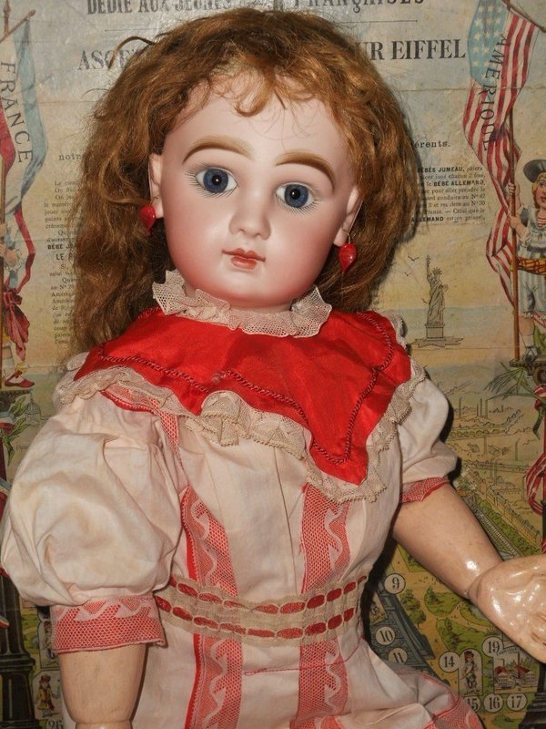 Pretty French Bisque Bebe by Jumeau with Original Clothing and Shoes