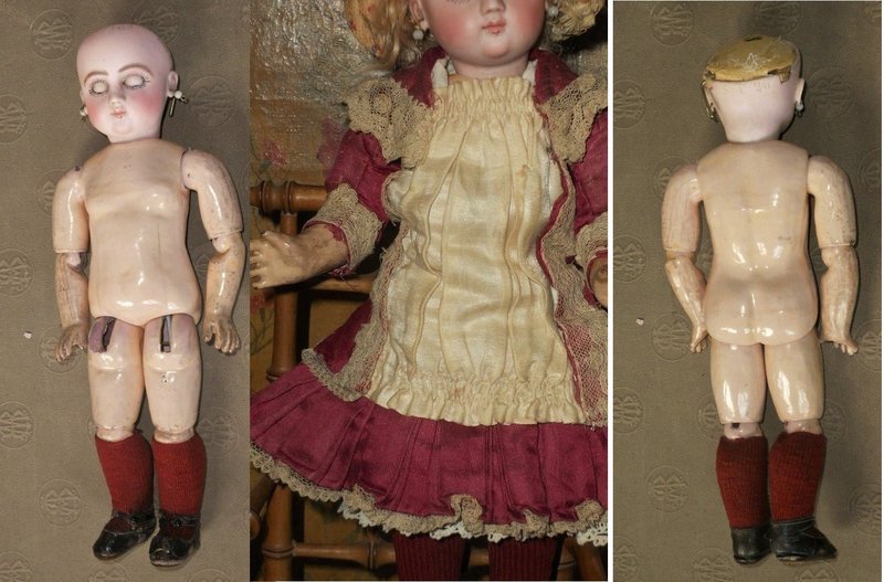 Rare Small French Factory Original Bisque Bebe Series C Steiner