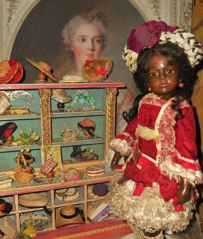 Beautiful little French Wooden Hat Shop for Doll-Display