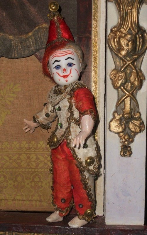 Rare Factory Original French Bisque Clown by Jules Steiner