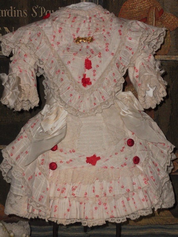 Superb French Muslin Costume with Bonnet