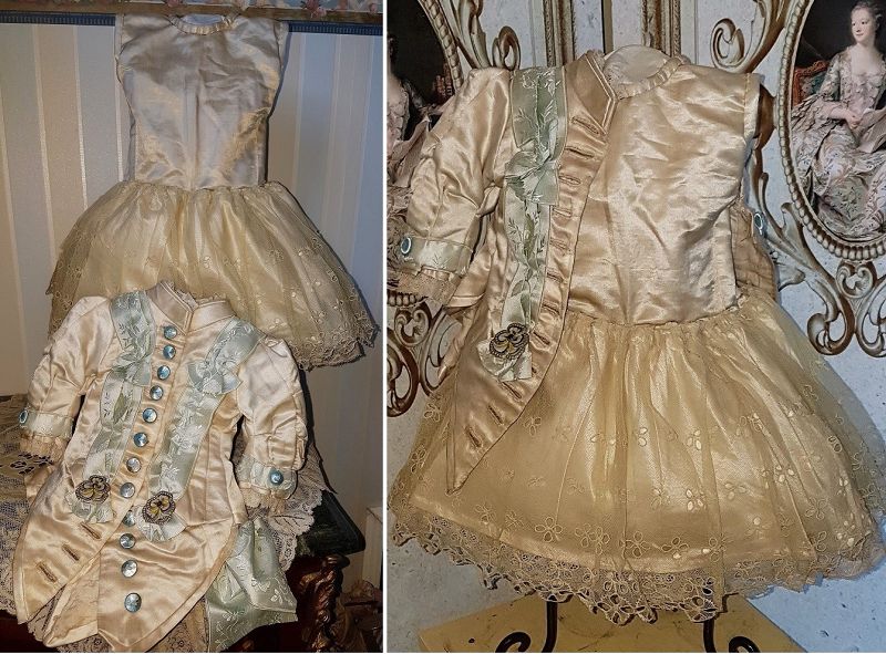 ~~~ French Silk Bebe Costume with Bonnet ~~~