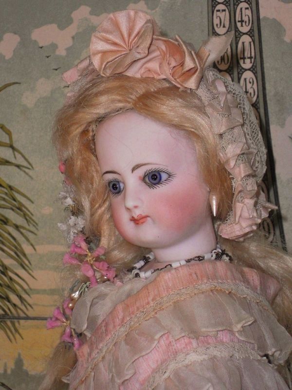 ~~~ So Pretty French Bisque Poupee with Original Gown ~~~