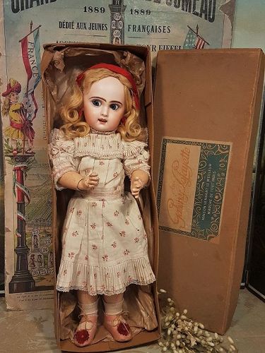 Rare Lever Eye Bebe Jumeau in Original Department Store Presentation