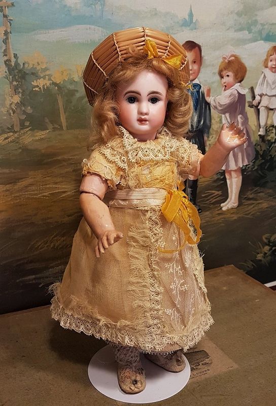 ~~~ Darling 10&quot; French Bisque Bebe Steiner in original Costume ~~~