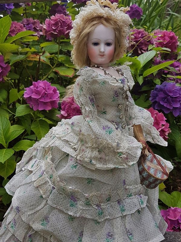 ~ Very Rare Poupee by Brasseur - Videlier in Fantastic Gown / 1863 ~