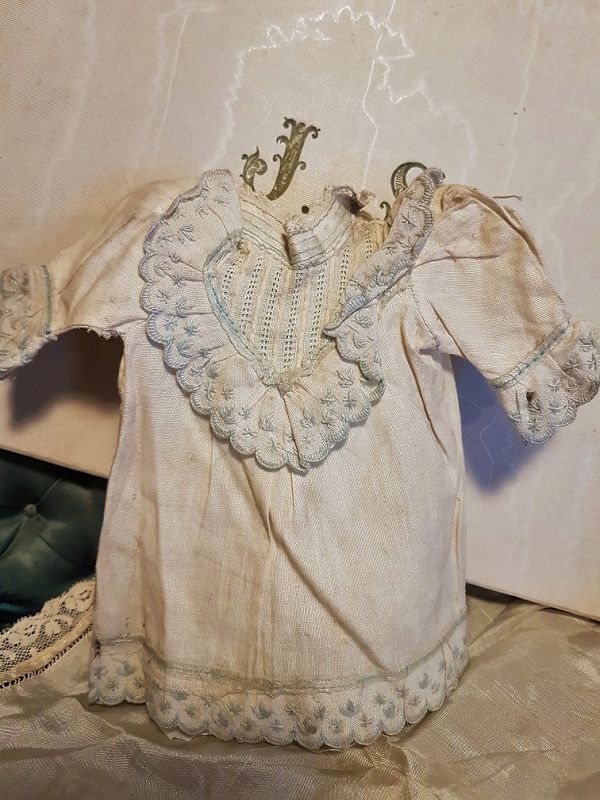 Outstanding French Five Piece small Antique Bebe Outfit in Origi. Box