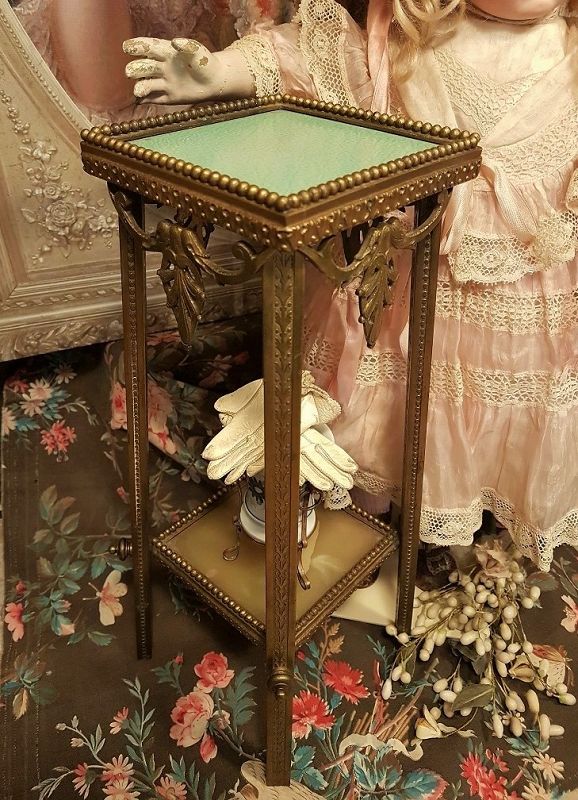 ~~~ Rare and Elegant French Bronze Table for Doll Display ~~~