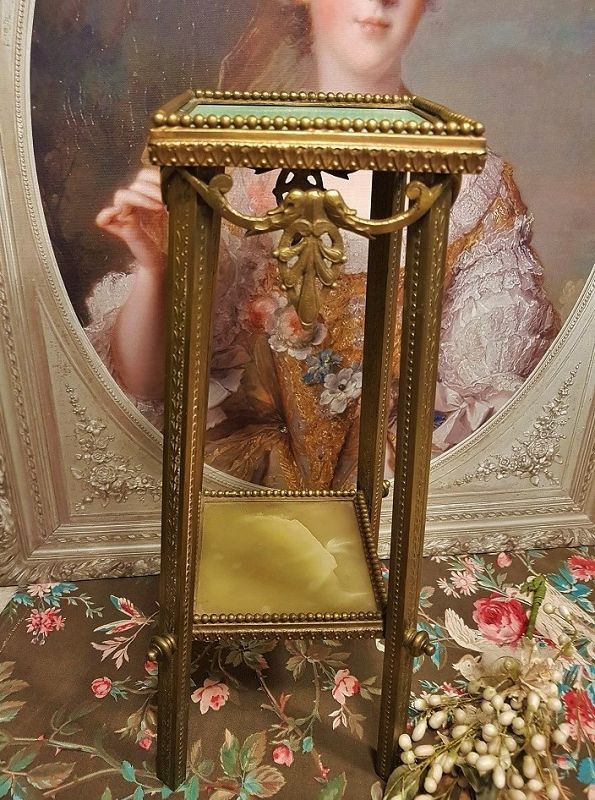 ~~~ Rare and Elegant French Bronze Table for Doll Display ~~~
