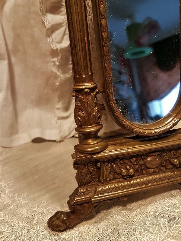 ~~~ Boudoir de Madame Stand Up Poupee Mirror / 1870 ~~~