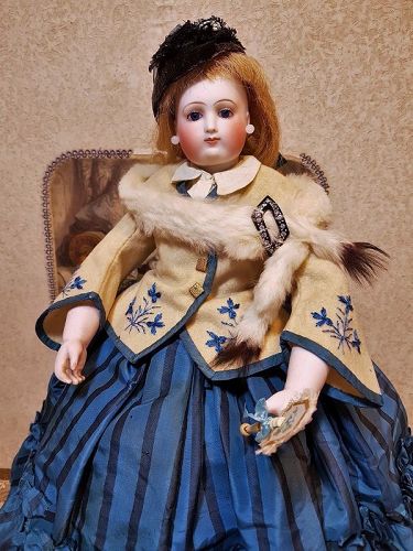 ~~~ Outstanding French Wood Body Bisque Poupee ~~~