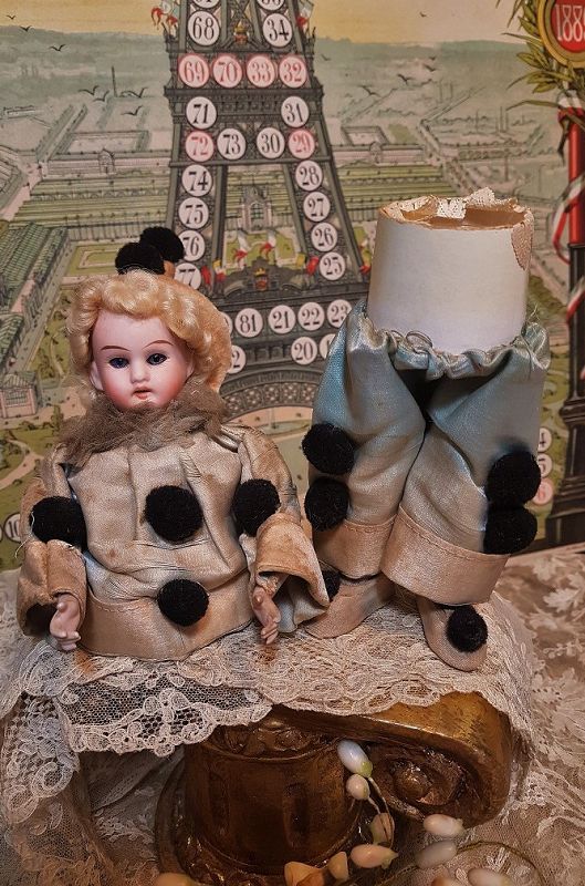 ~~~ Lovely French Bisque Candy Container Doll / from 19th. Century ~~~