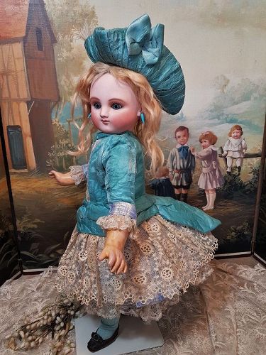 Rare Early Series A French Bisque Bebe by Jules Steiner