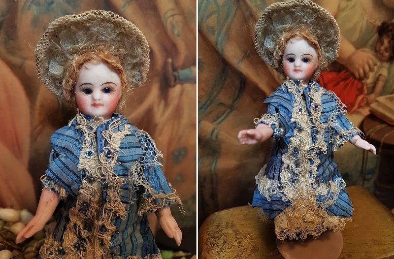 ~~~Pretty French All-Bisque Mignonette with Original Costume in Box ~~