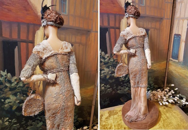 ~~~ Rare French Wax Fashionable Lady by Lafitte - Desirat / 1911~~~