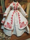 Rare Original Huret or Rohmer Poupee Pique with Soutache Trim