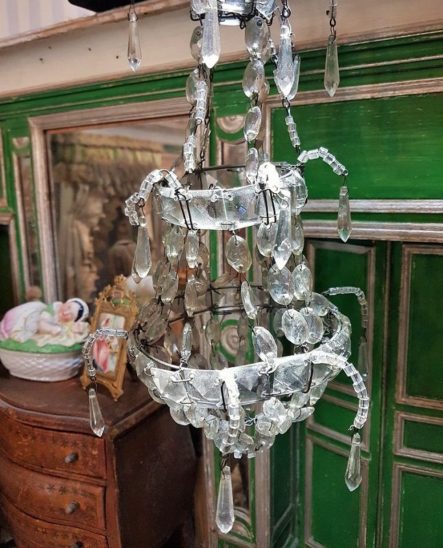 ~~~ Magnificent 19th. Century Luxury Miniature Glass Chandelier ~~~