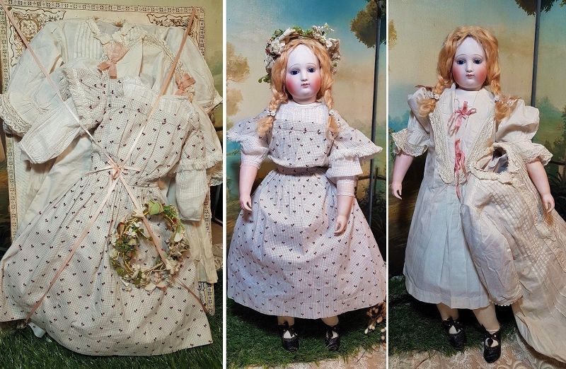 Stunning Mode Enfantine Genre Bisque Poupee with Extra Clothing / 1868