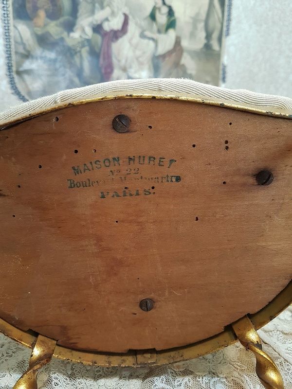 ~~~ Rare Maison Huret French Poupee Salon Chair circa 1865 ~~~