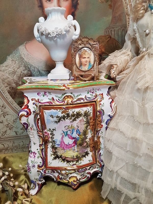 ~~~Exquisite 19th. Century French Poupee Porcelain Cabinet