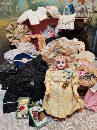 ~~~ Darling Early Tiny Bebe for French Market with Rich Trousseau ~~~