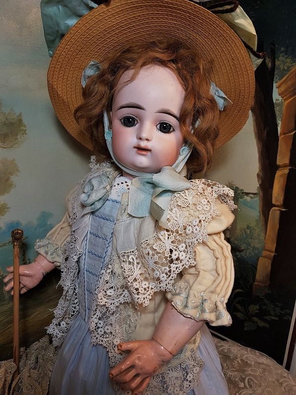 ~~~ French Child Bisque Bebe by Gaultier in Pretty Costume ~~~