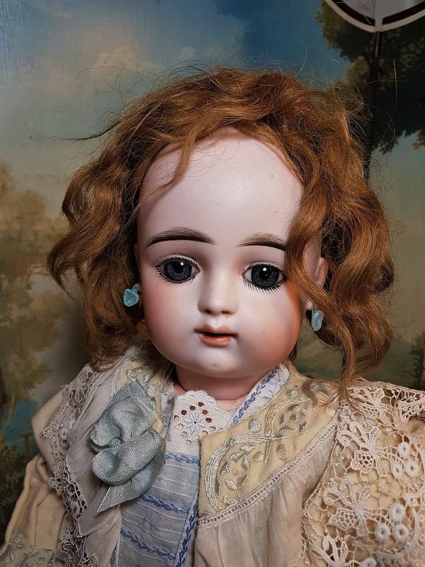 ~~~ French Child Bisque Bebe by Gaultier in Pretty Costume ~~~