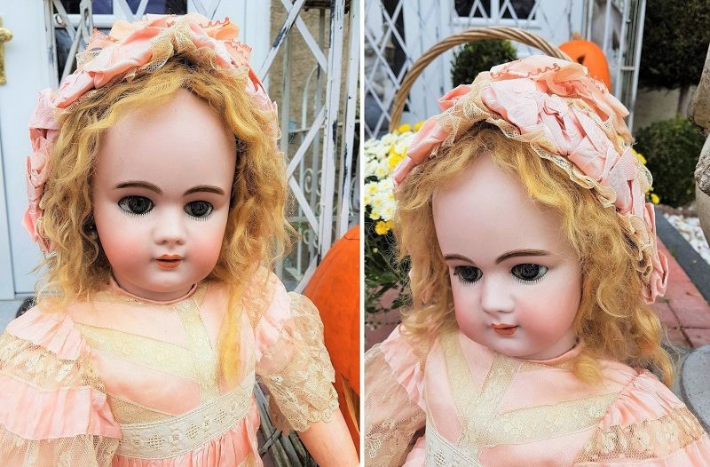 ~~~ Pretty Large Antique Bisque Bebe DEP for French Market ~~~