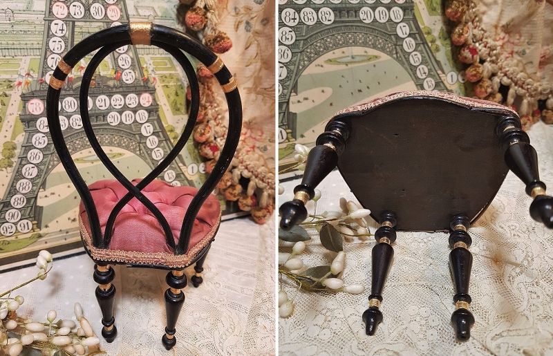 Pretty French Poupee Salon Chair with Silk Pillow