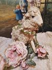 ~~~ Charming Antique French Lamb Fur Toy Sheep ~~~