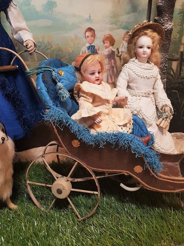 ~~~ Nice Small French 19th. Century Fashion Doll Stroller ~~~
