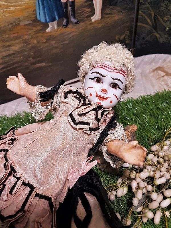 Outstanding Rare French Bisque Bebe Nicolas Steiner Clown