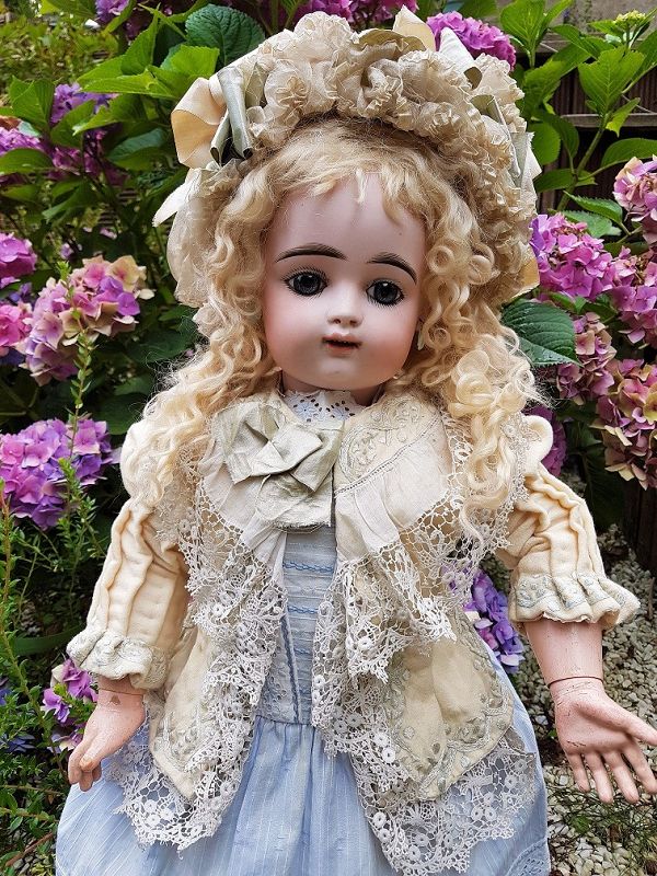 ~~~ Cute French Child Bisque Bebe by Gaultier in Pretty Costume ~~~