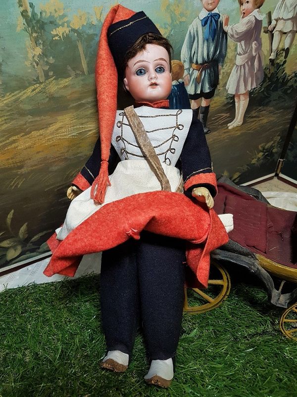 ~~~ Lovely 19th. Century French Bisque Doll in Factory Clothing ~~~