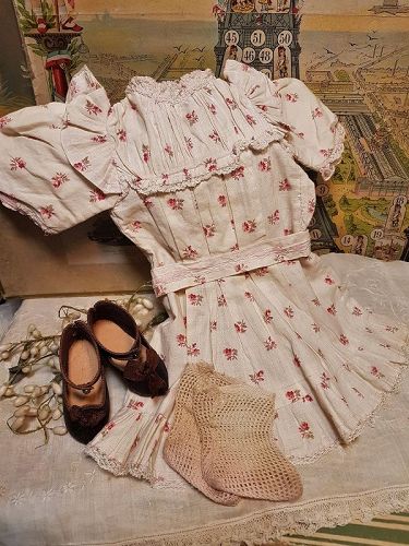 Factory Original Maison Jumeau size 9 Bebe Chemise & Shoes & Stocking