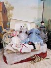 Gorgeous Rare Fashionable Bisque Lady Doll with Trousseau for France