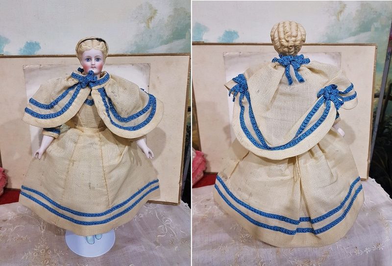 Gorgeous Rare Fashionable Bisque Lady Doll with Trousseau for France