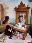 ~~~ Pretty French Doll´s Dressing Table with Porcelain - Set ~~~