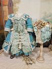 ~~~ Marvelous French Silk & Woolen Bebe Costume with Bonnet ~~~