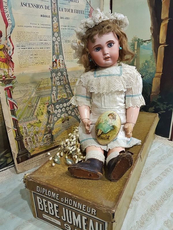 Pretty all Original French Bisque Bebe Jumeau with Box