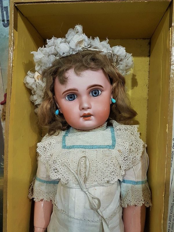 Pretty all Original French Bisque Bebe Jumeau with Box