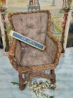 Pretty all Original Bamboo Chair with Original Fabric Cover / 1880