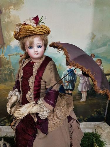 ~~~ Beautiful all original Costumed French Mademoiselle Jumeau ~~~