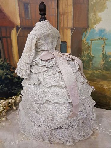 ~~~ Lovely Antique French Poupee Gown from 19th. Century ~~~~