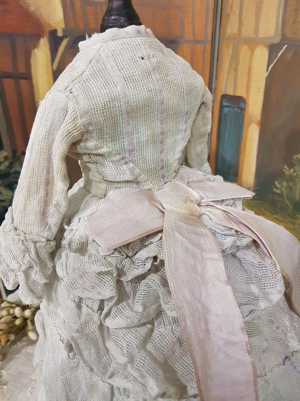 ~~~ Lovely Antique French Poupee Gown from 19th. Century ~~~~