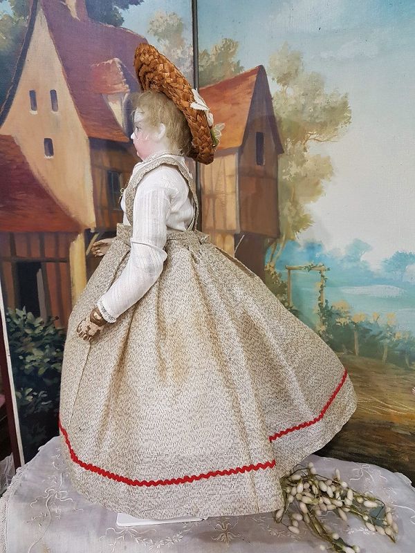 Lovely French Fashion Enfantine silk Gown &amp; Blouse / 1860th.