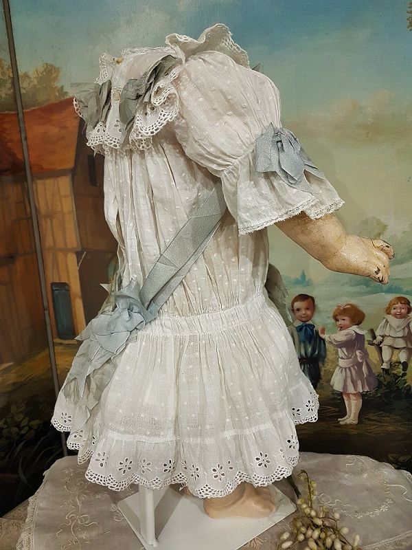 Pretty antique 19th. century Bebe Muslin Dress for Jumeau , Steiner...